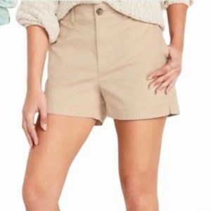 Old Navy Women's 12 Everyday High Rise Chino Shorts Beige Stretch 676334-03 C55